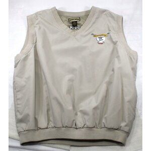 North End XL Beige Sleeveless Golf Vest With Embroidered Logo & Pockets